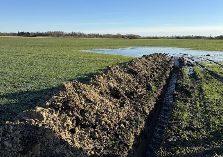 drenazo kasimas, drenazo irengimas, drenazas, transeja