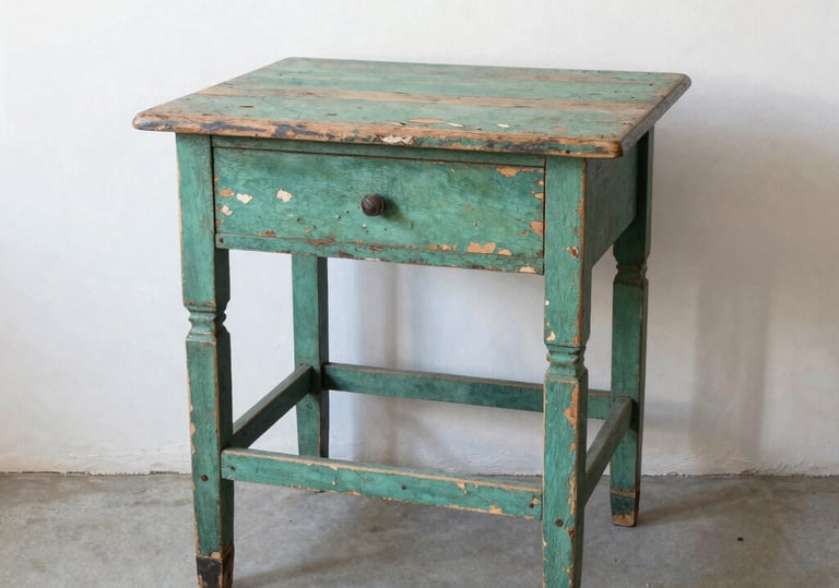 Laser paint stripping a wooden table