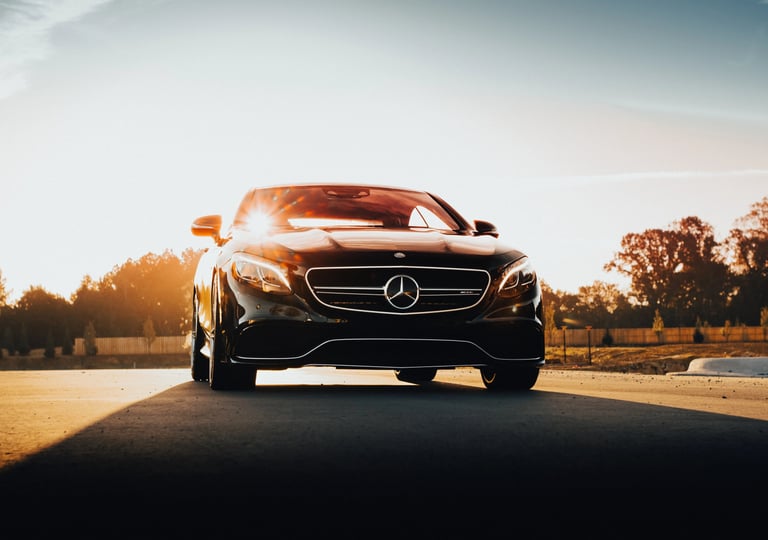 Car photography Mercedes S63 AMG Coupe at Porsche Charlotte Northlake in Charlotte, North Carolina.