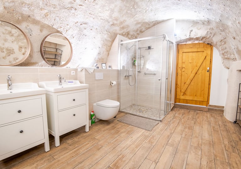Double vasque et grande douche