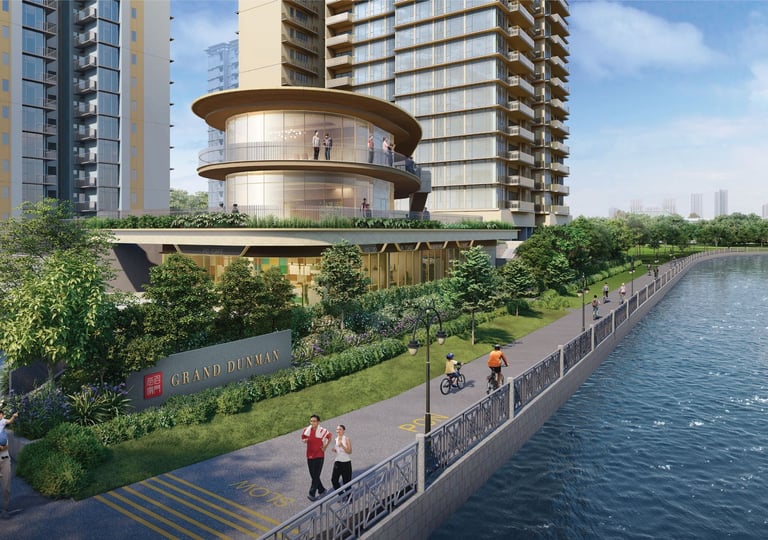 Grand Dunman condo aerial view near Dakota MRT