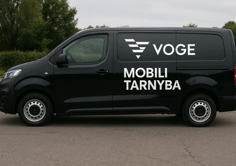 a van with a vehicle sticker on it