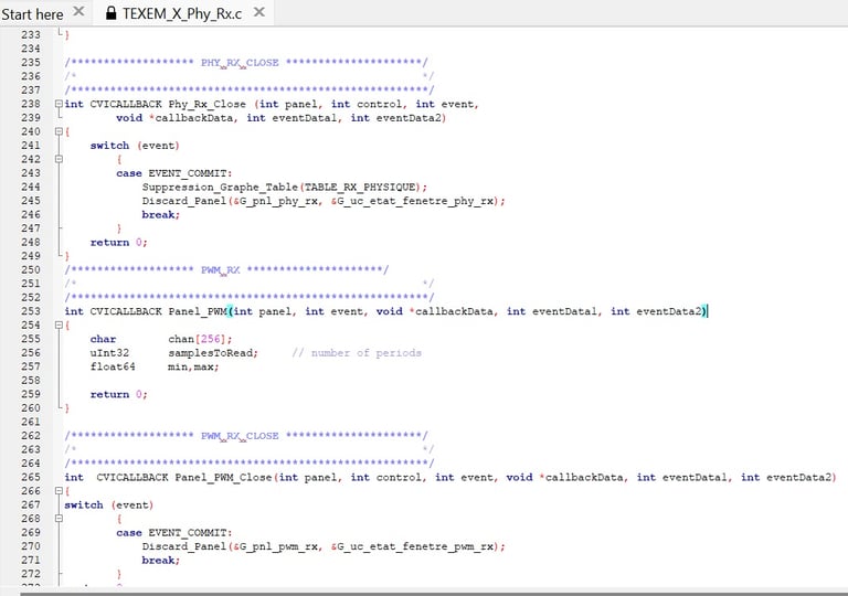 C source code for the acquisition/generation of PWM with National Instruments technologies