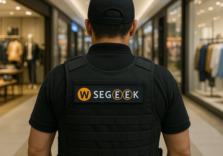 Equipo de guardias de seguridad intramuros Whosin Segeek en instalación corporativa