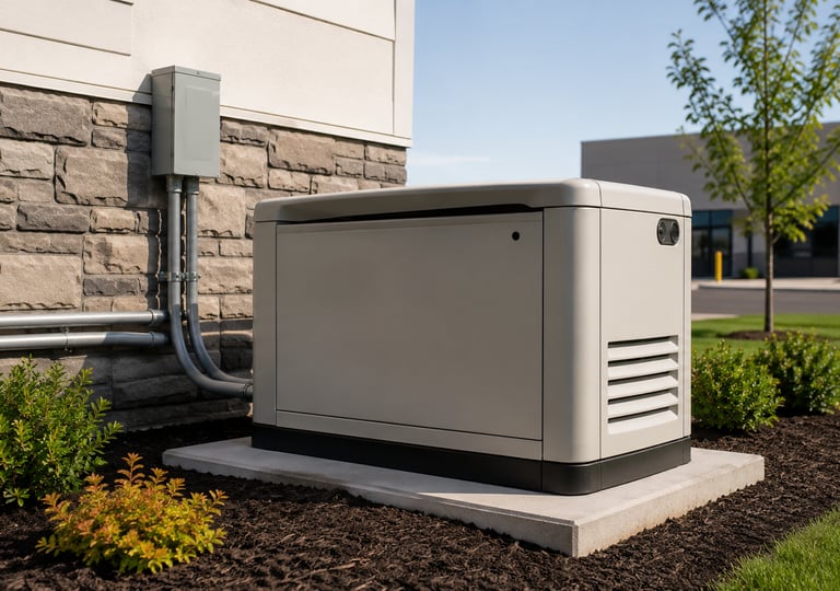 Standby generator installation for backup power