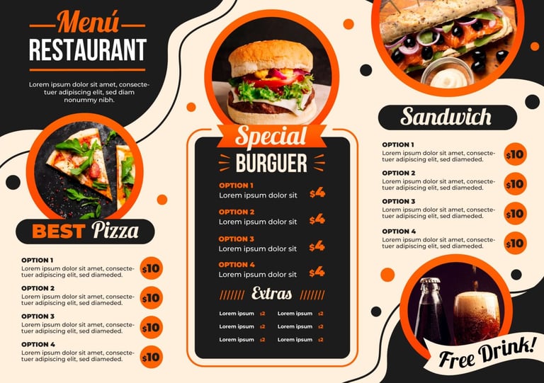 AvantiRed fabrica cartas menu en forma de triptico personalizadas
