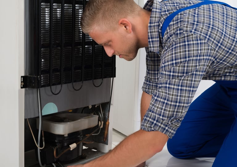 a man in a blue overalls and a blue overall overalls, a blue