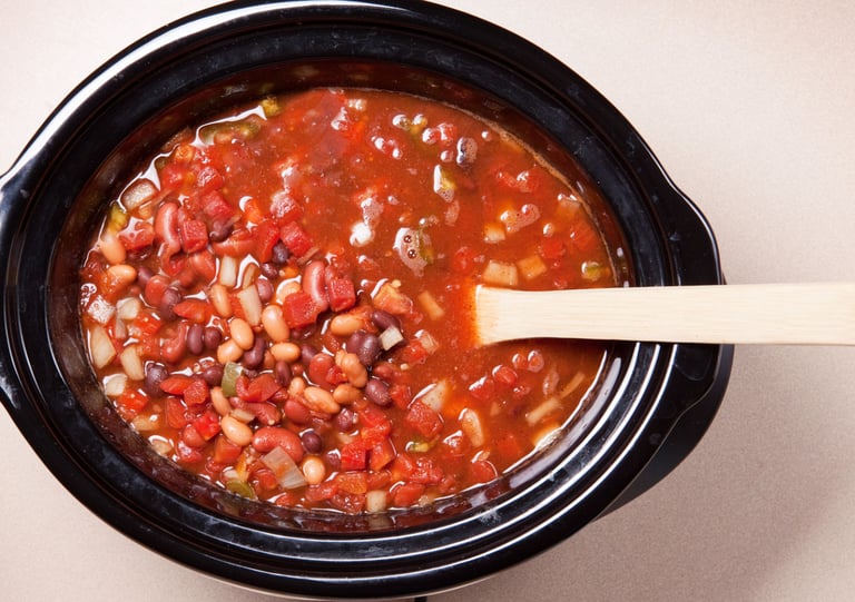 a potted potted with beans and beans