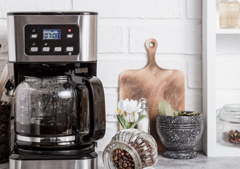 a coffee maker with a coffee maker and a coffee maker