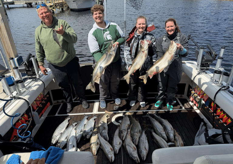 Ludington fishing lake trout limit with salmon