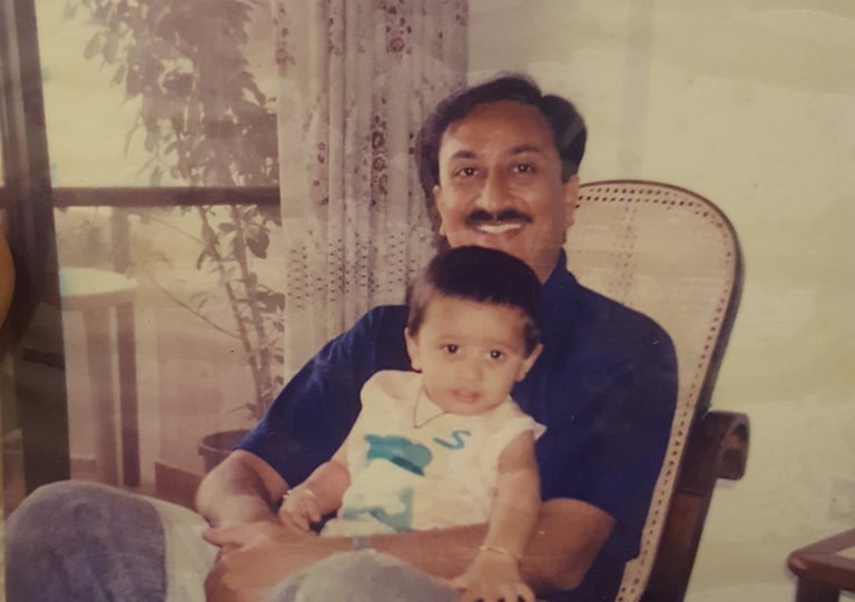 artist smeet k gusani with his dad dr. kailash gusani