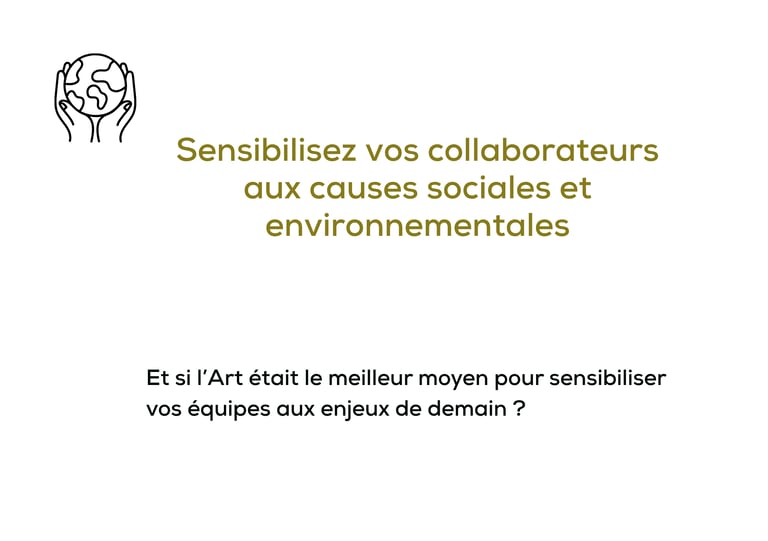 Affiche: "Sensibiliser vos collaborateurs aux causes sociales et environnementales"