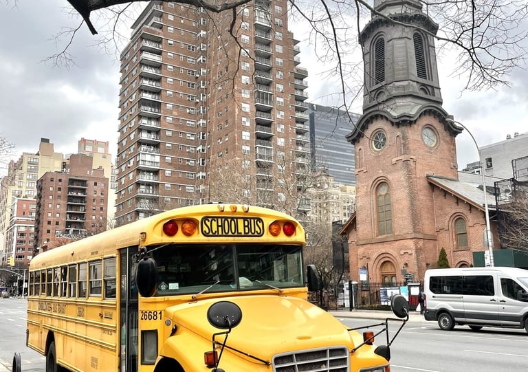 Autobús escolar típico de Nueva York