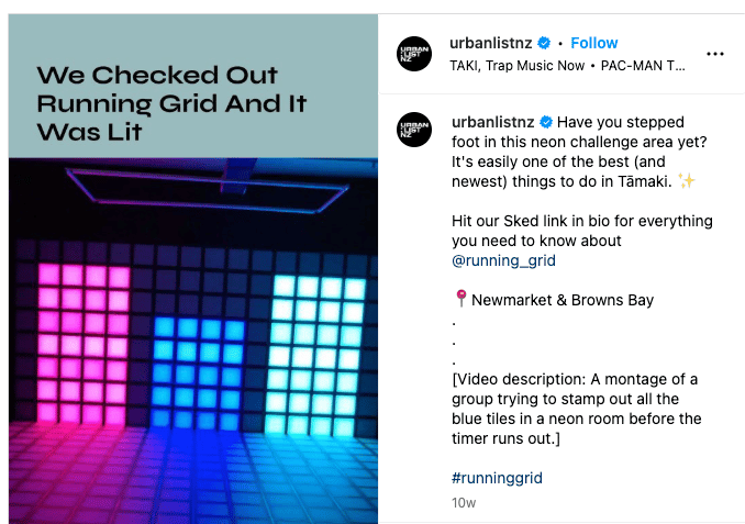 Running Grid Urban List