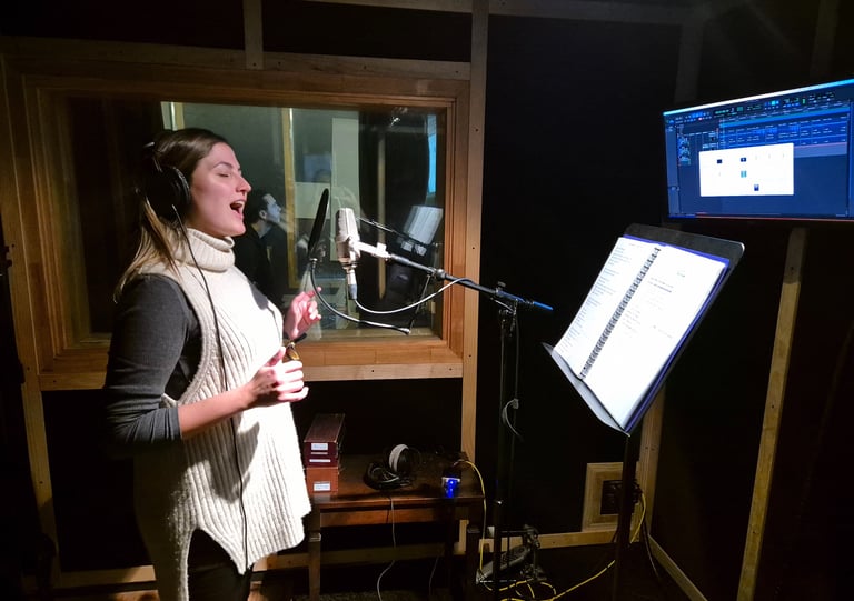 soulfultina recording in a music studio