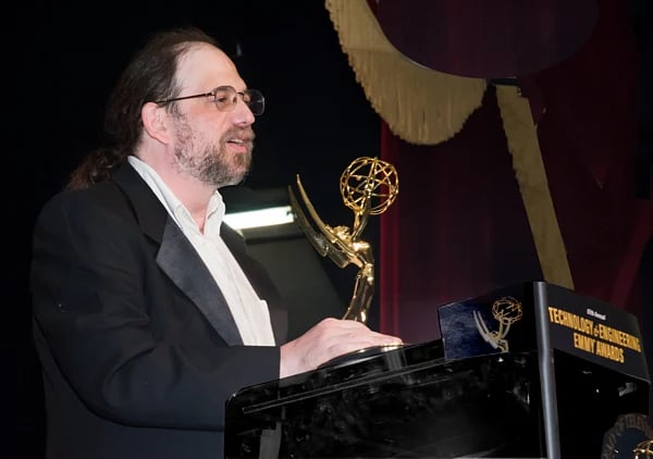 Our president, Ken Schafer, accepting the Technical Achievement Emmy