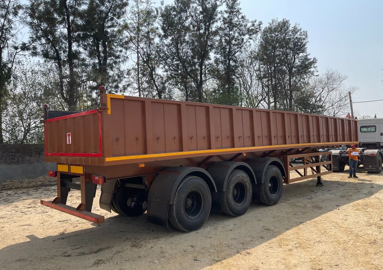 Sidewall Trailer with foldable tailgate and high-strength structure – built by MS Engg Works for all