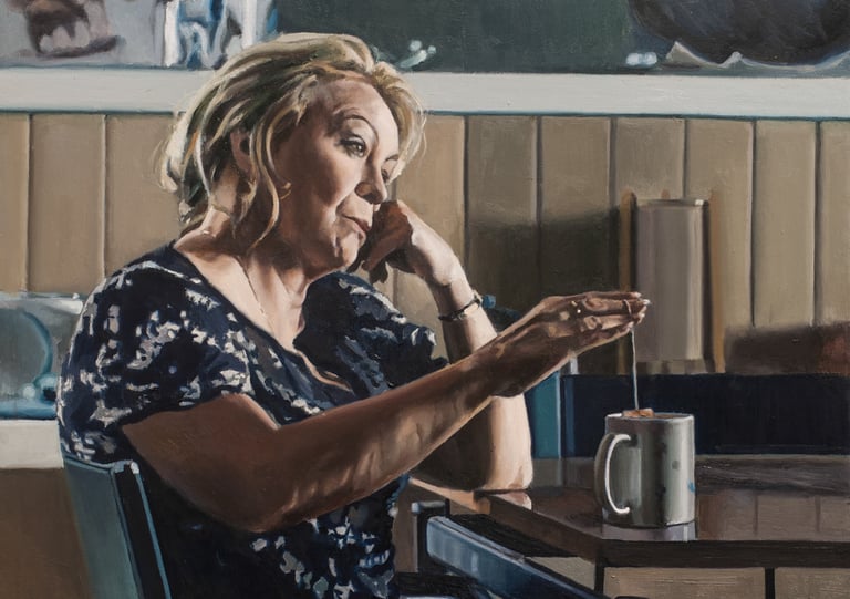 Óleo sobre tabla. Obra plástica de Maite Backman