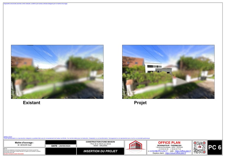 PC6 - insertion dans le site - permis de construire- office-plan orléans