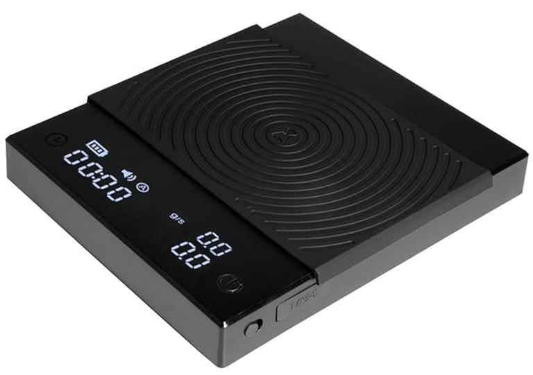 TIMEMORE coffee scale with timer and LED display for precise espresso and pour over brewing.