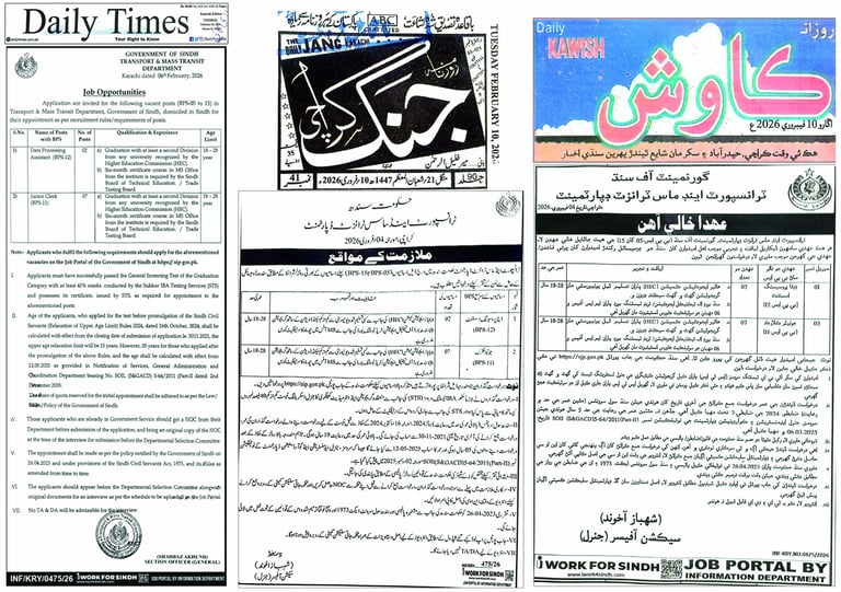 government of sindh transport and mass transit department