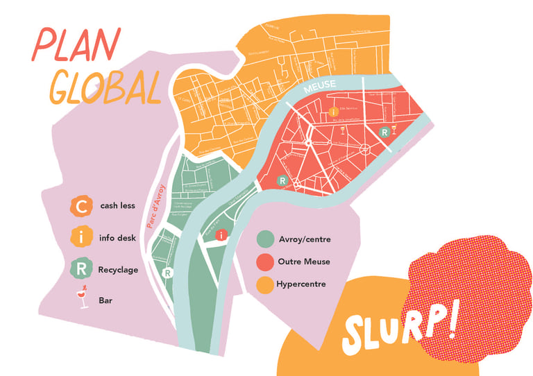 Branding Slurp Liège festi food - plan - par Soleado studio