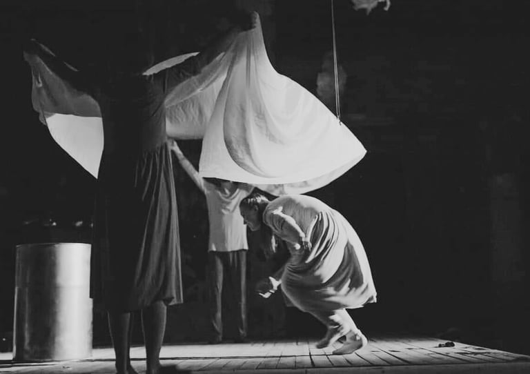 a man and woman in a dance pose