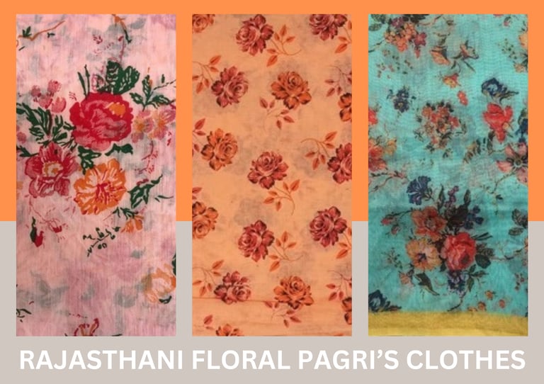 Rajasthani floral pagri's clothes by geet events