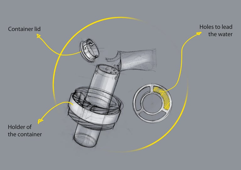 early-ideation-sketches-showing-form-proportions-and-usability-studies-for-the-alkaline-water-bottle