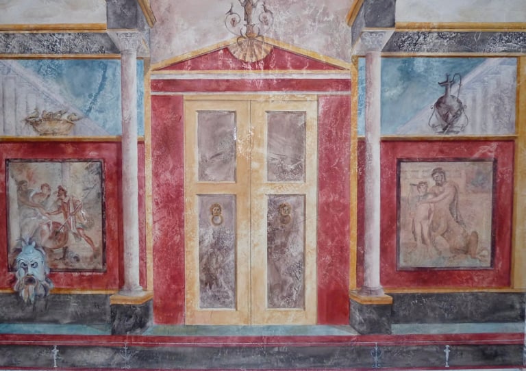 Peinture murale inspirée du style des fresques de pompéi
