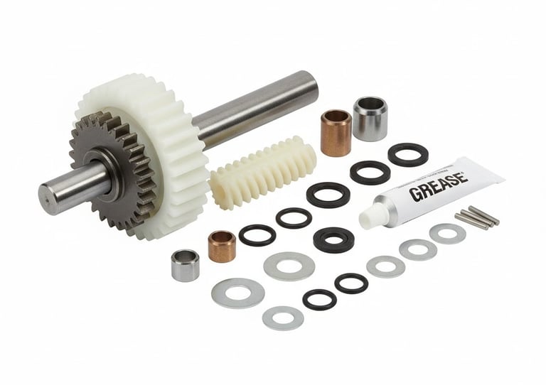 photo of a garage door gear and its components