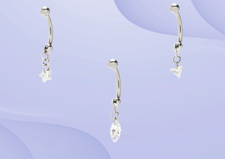 Stylish eyebrow piercing jewellery curved barbell Montrose & Stonehaven