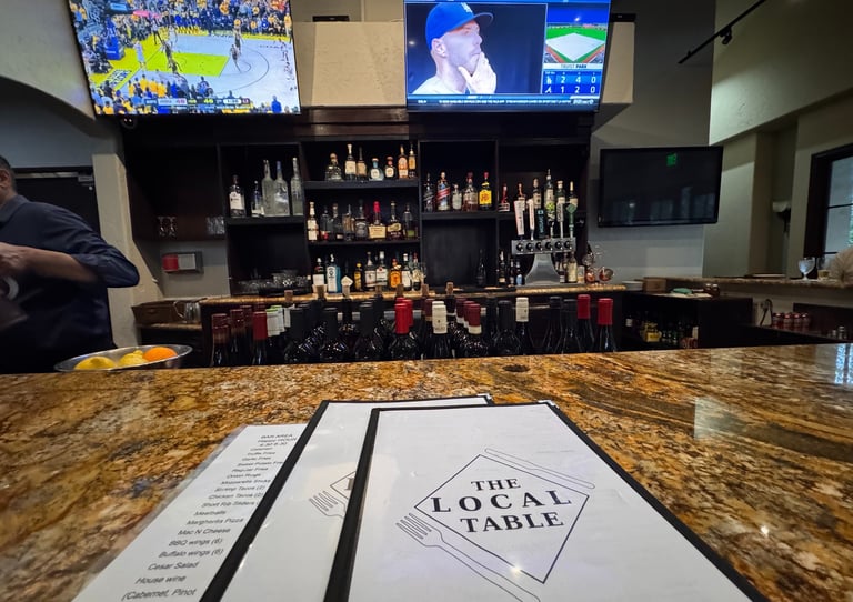 Bar area at Dos Vientos Local Table in Newbury Park serving Italian wines and cocktails