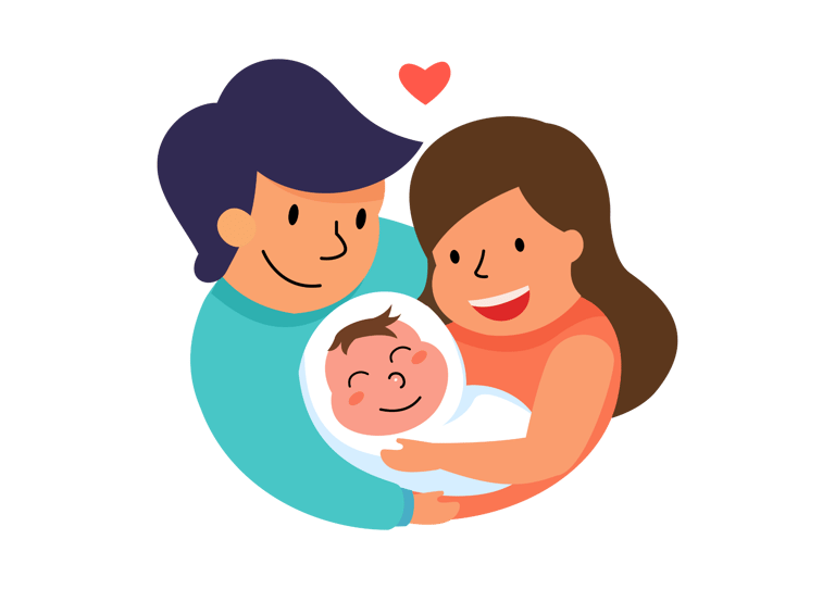 couple qui tient un bébé dans leurs bras