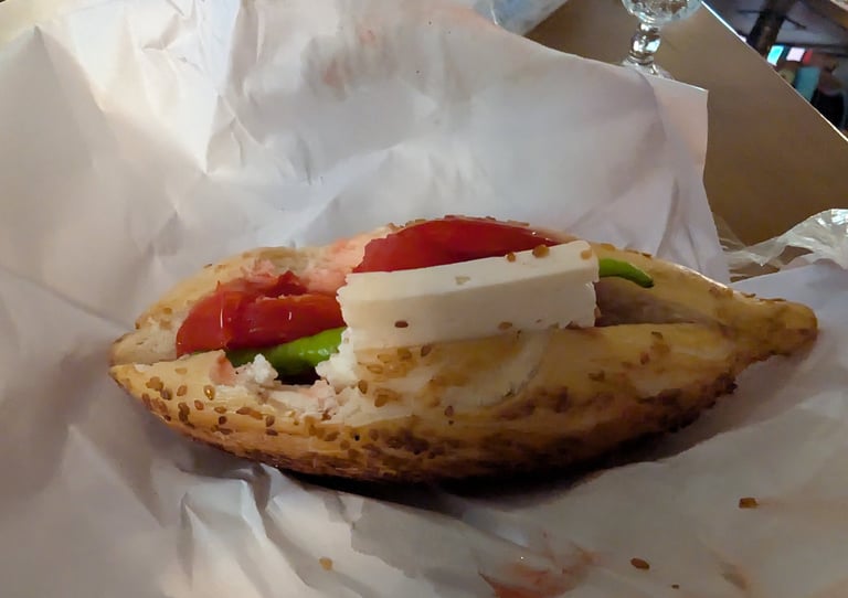 a kumru sandwich in Izmir, Turkey