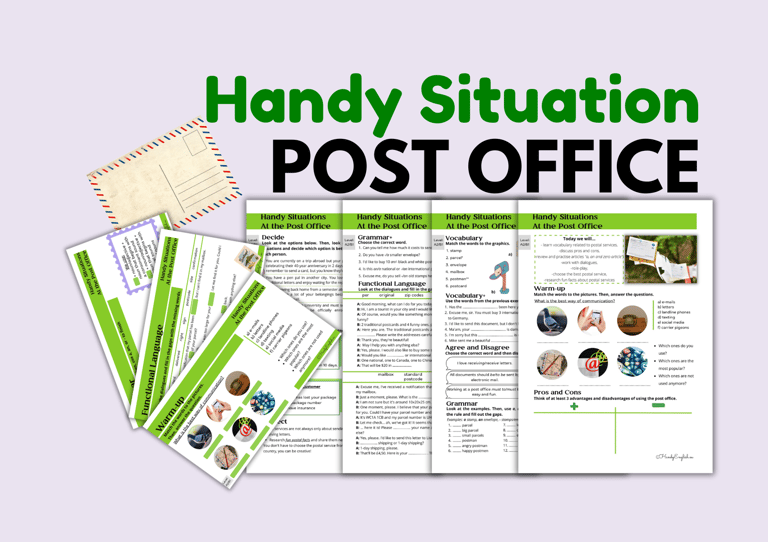 Post Office ESL Situational English Role Play Dialogues Vocabulary and Speaking