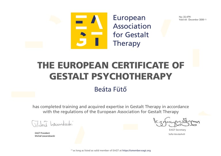 Gestalt therapy terápia diploma