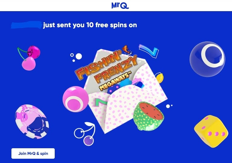 Mr Q 10 free spins refer offer