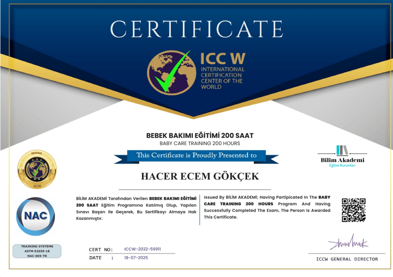 ICC W 200 Saatlik Eğitim. Bebek Bakımı Eğitimi