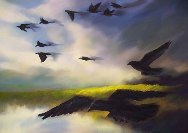 storm crows painting
