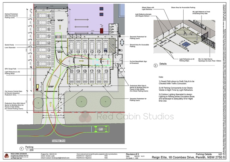 Car Parking_Swept Path_Change of Use DA_Architectural Drafting_Council DA Approval_Red Cabin Studios