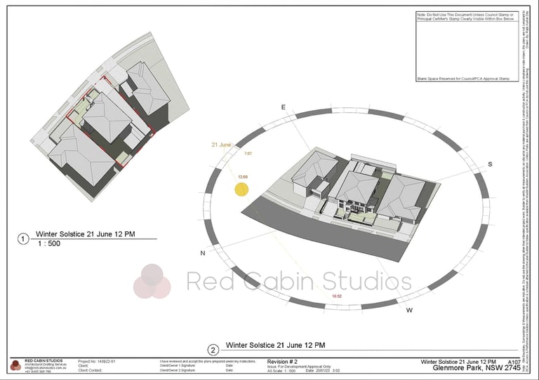 Shadow Plan NSW for DA Approval_Architectural Drafting_Council DA Approval_Red Cabin Studios