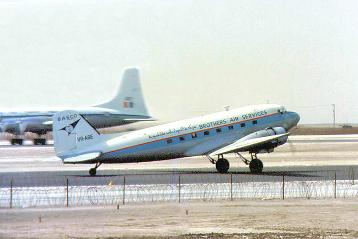 Brothers Air Services (Basco) DC3 at Khormaksar in Aden 1967.