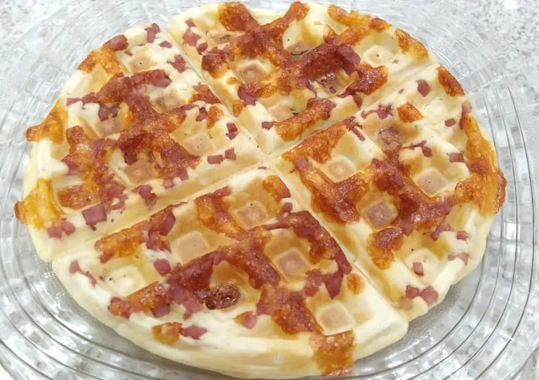 Waffle de grão-de-bico (salgado)