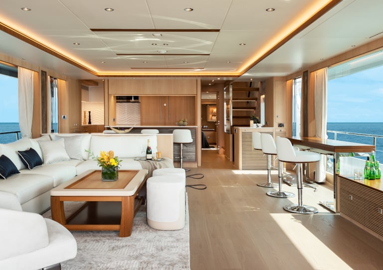 Refit intérieur de bateau avec des film adhésif