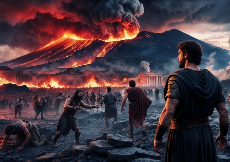 The vast devastation of Pompeii
