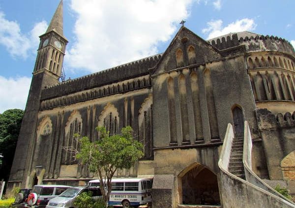 Historic Roman Catholic church in Stone Town Zanzibar, a landmark with unique architecture and cultural heritage in the heart
