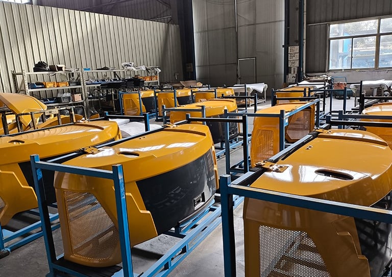 PDCPD exterior parts for construction machinery. PDCPD-RIM technology for heavy equipment