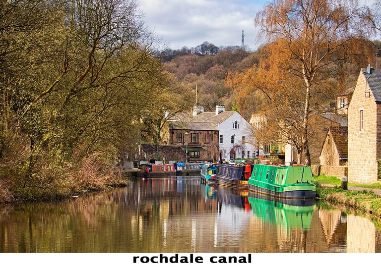 barges on the rochdale canal at todmorden
