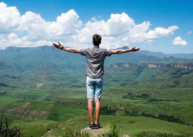 Man standing on mountain